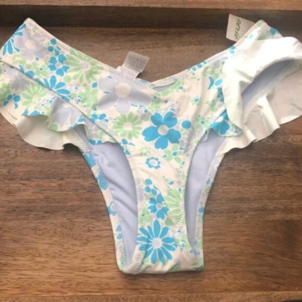 Aerie Real Good Ruffle Floral Print Bikini SET Size M - Picture 5 of 5